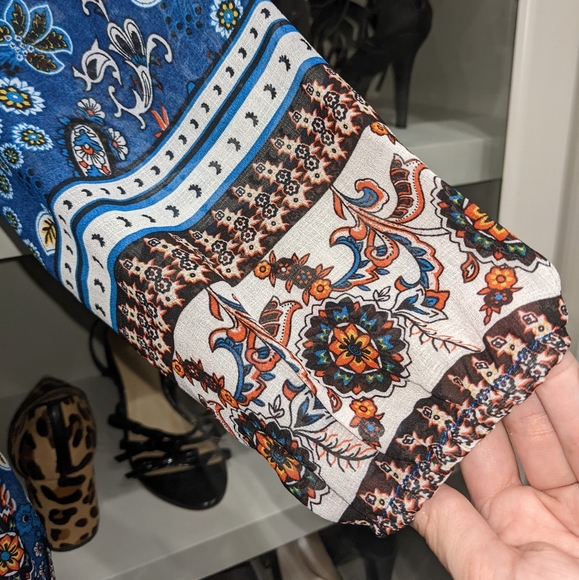 Navy Paisley print dress - Picture 3 of 4